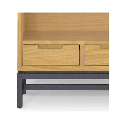 Alora Banting Mid-Century Oak Veneer Bookcase With Adjustable Shelves