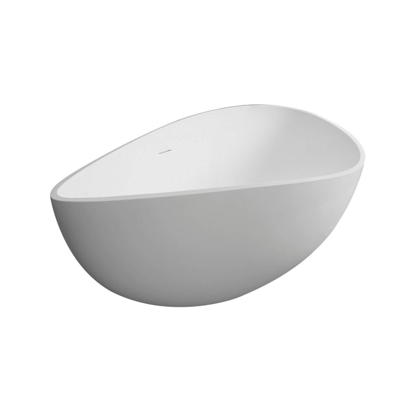 Alora Luxury 63-Inch Matte White Freestanding Soaking Bathtub With Overflow And Pop-Up Drain