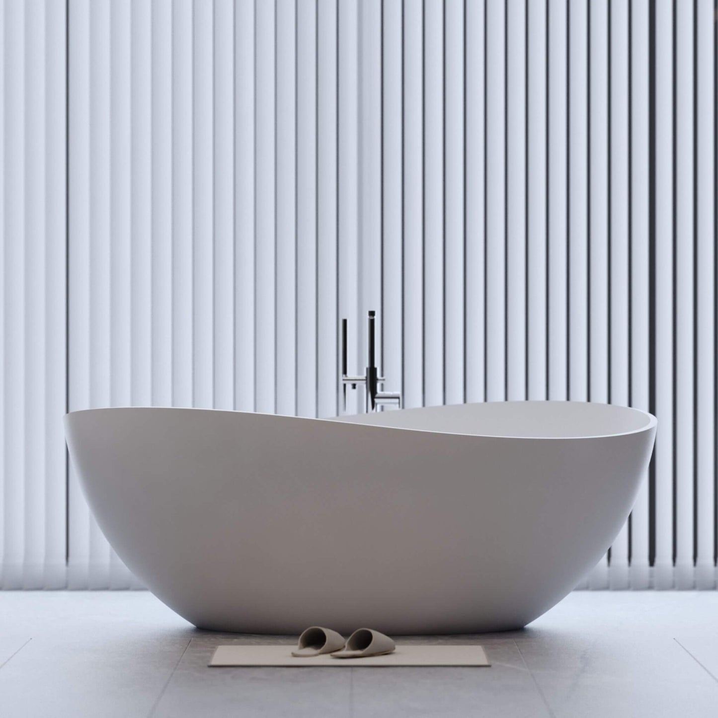 Alora Luxury 63-Inch Matte White Freestanding Soaking Bathtub With Overflow And Pop-Up Drain