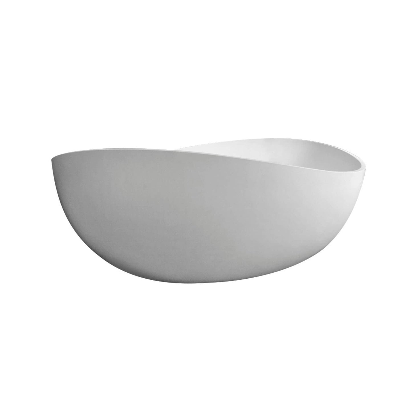 Alora Luxury 63-Inch Matte White Freestanding Soaking Bathtub With Overflow And Pop-Up Drain