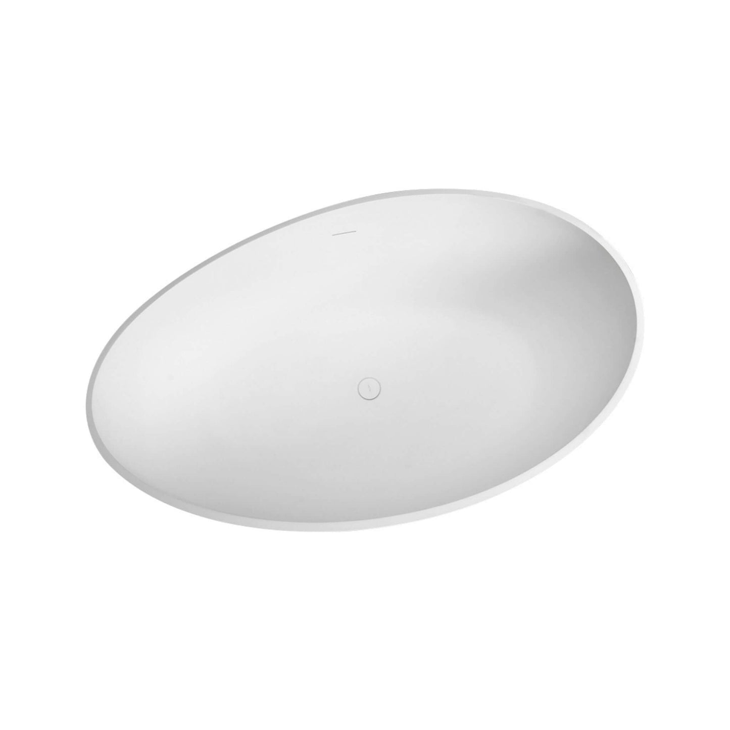 Alora Luxury 63-Inch Matte White Freestanding Soaking Bathtub With Overflow And Pop-Up Drain