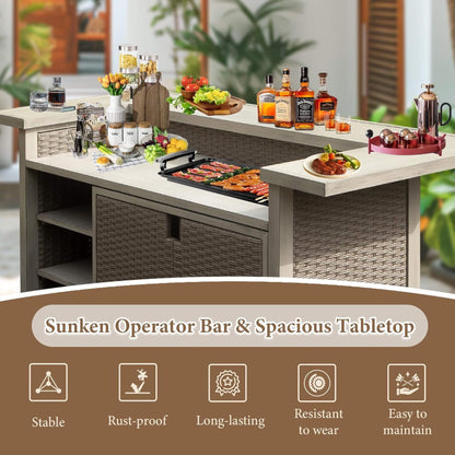 Alora Premium All-Weather Spacious Outdoor Patio Bar Table With Aluminum Frame
