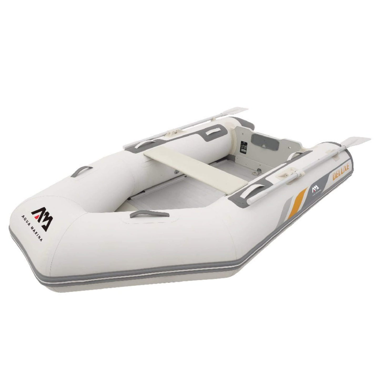 Aqua Marina A-Deluxe 4-Person Inflatable Speed Boat With Comfortable Rowing Seat And Adjustable Center Feet 8FT