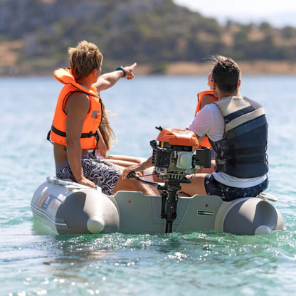 Aqua Marina A-Deluxe 4-Person Inflatable Speed Boat With Comfortable Rowing Seat And Adjustable Center Feet 8FT