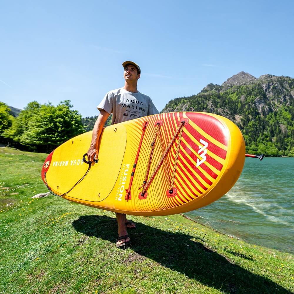 Aqua Marina Fusion Premium All-Around SUP W/ Durable PVC Rail Layers & Grooved EVA Footpad 10FT