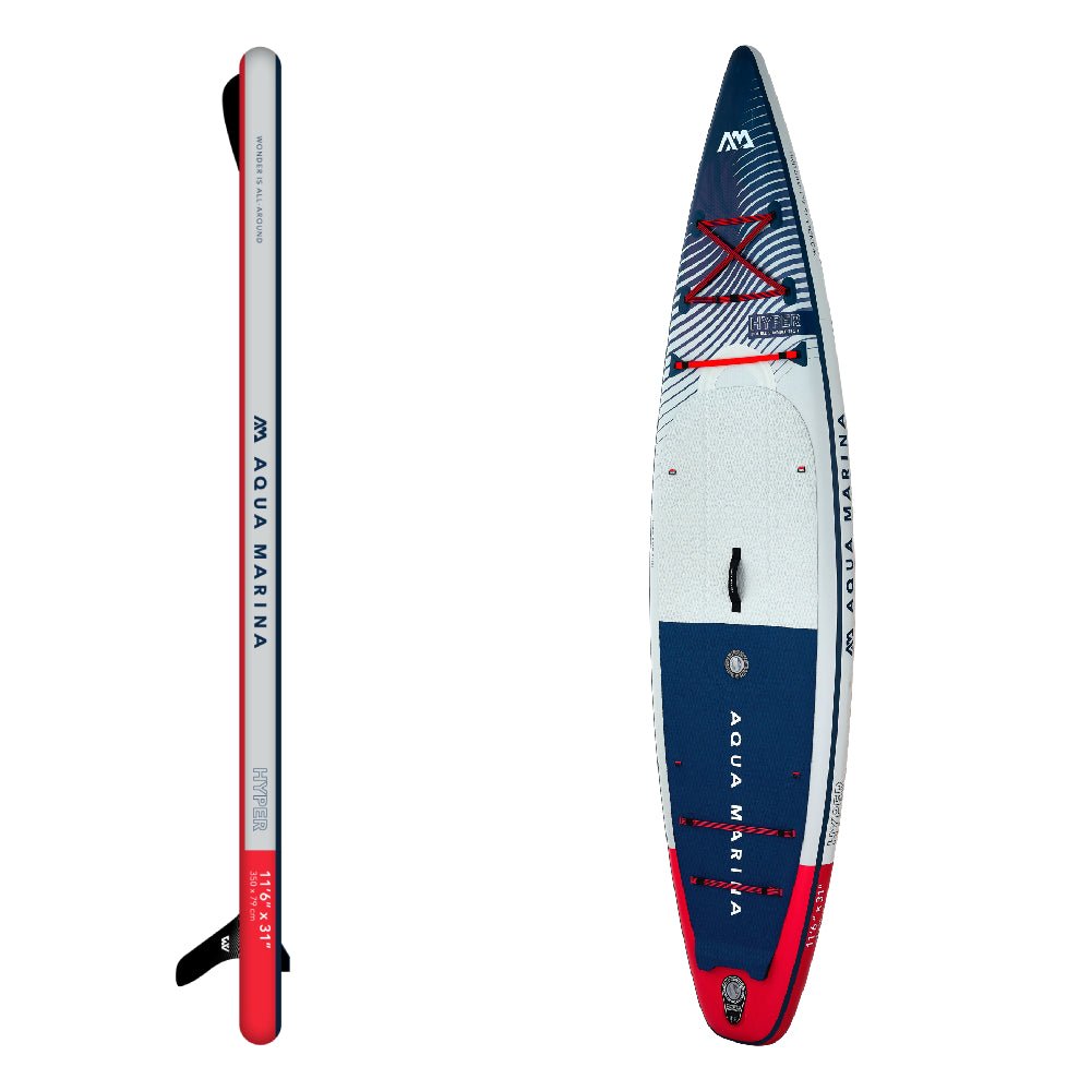 Aqua Marina Hyper Navy Touring SUP With Hydrodynamic Rail Edges & Adjustable Bungee 12FT