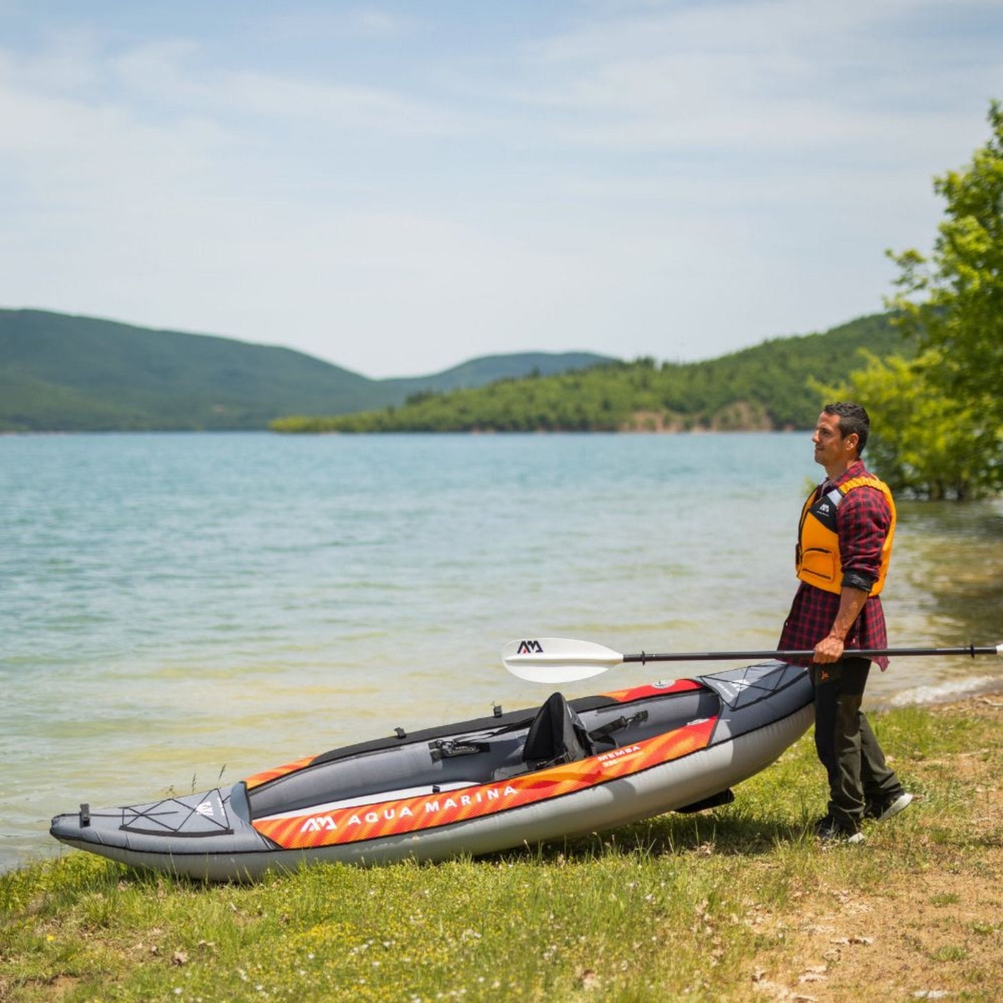 Aqua Marina Memba 330 1-Person Ultra Stiff Touring Kayak With Double Wall Fabric Floor 10FT