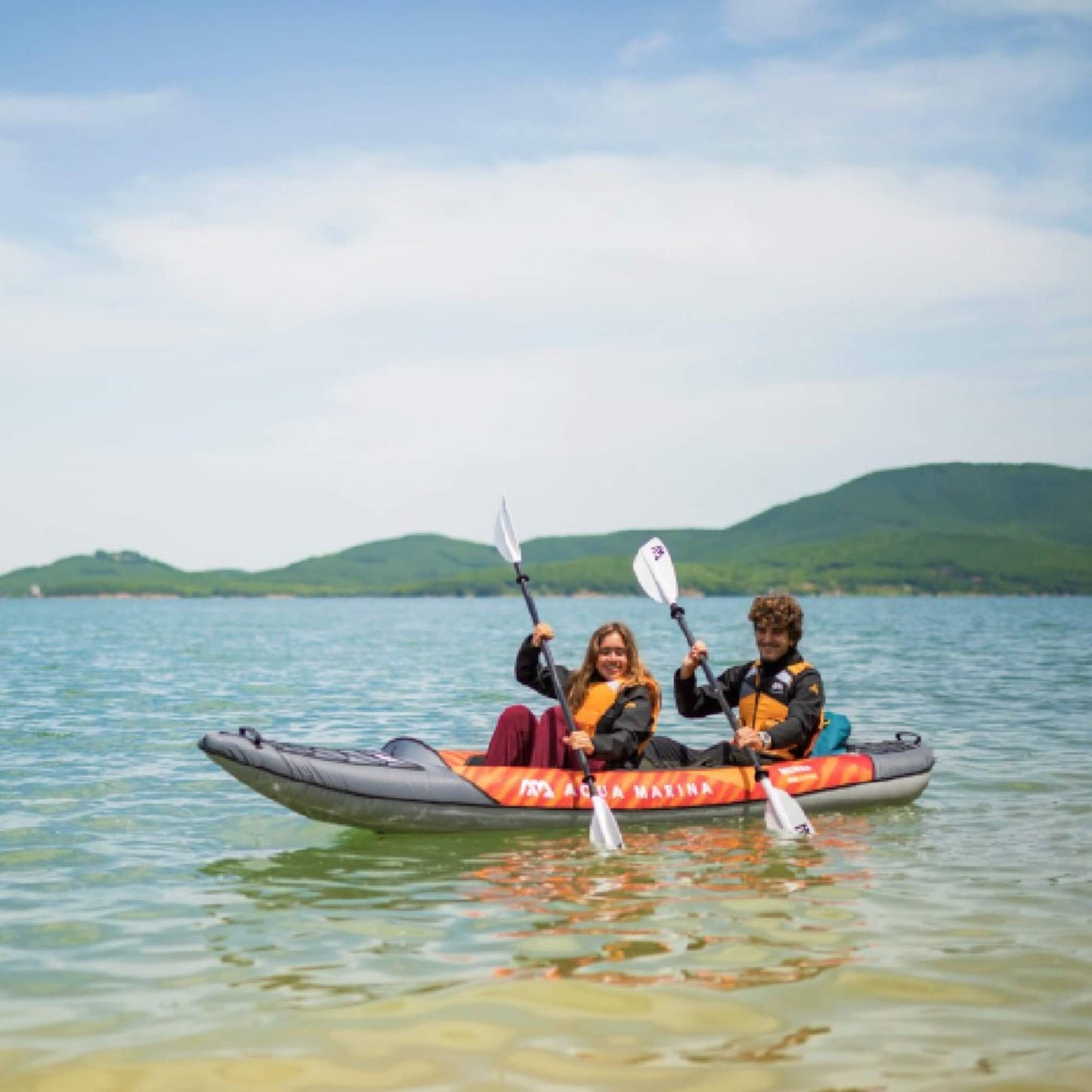 Aqua Marina Memba 390 Premium 2-Person Touring Kayak With DWF Deck And Paddles 12FT