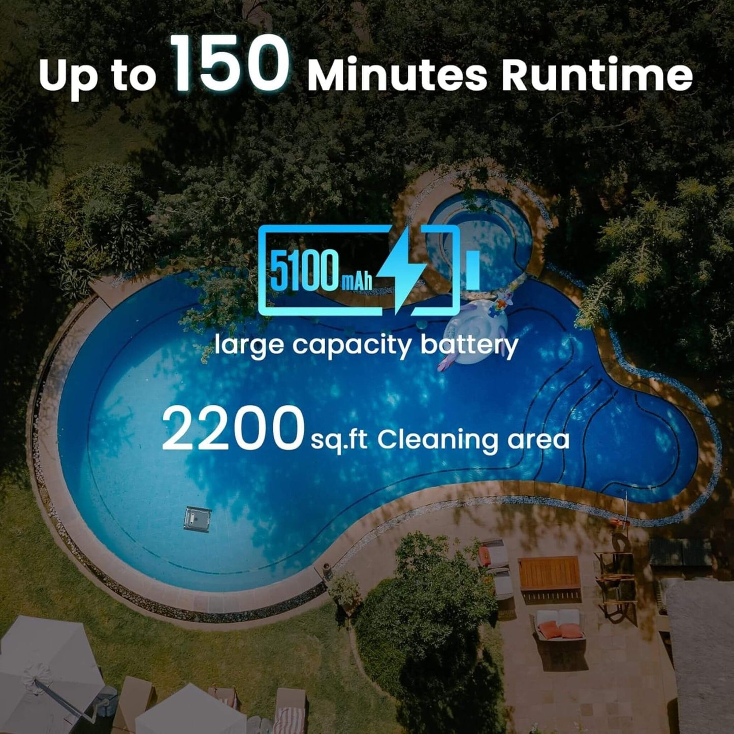 AquaBot Smart Robotic Pool Cleaner with Fast Charging