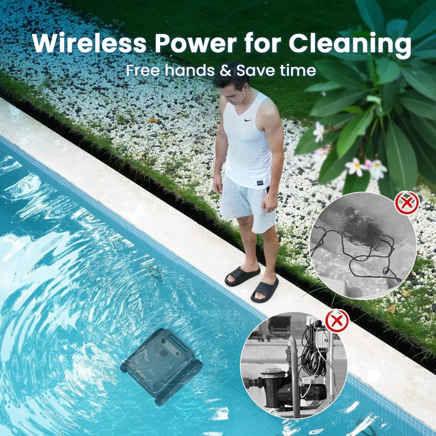 AquaBot Smart Robotic Pool Cleaner with Fast Charging
