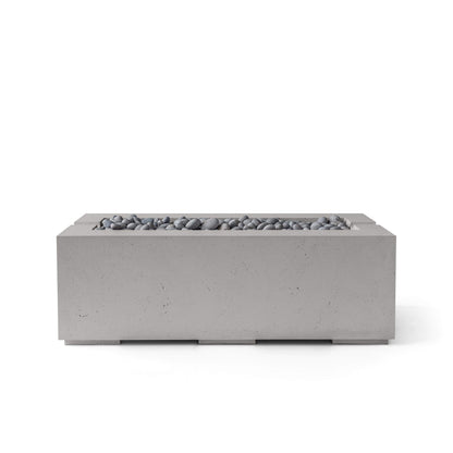 Avera 60" Rectangle Concrete Fire Pit - Match Lit