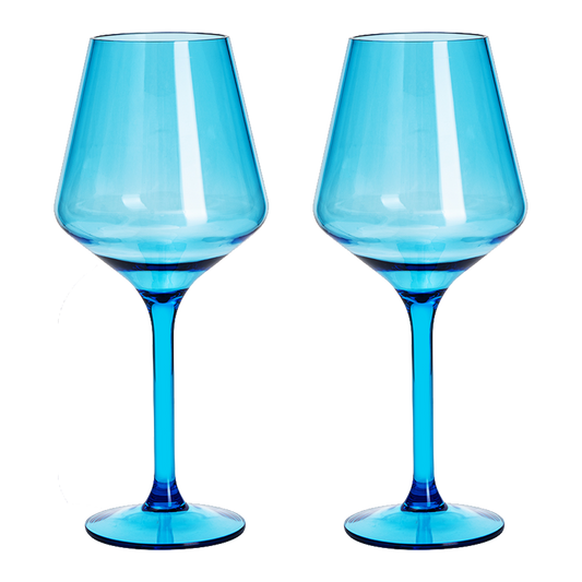 Saint Tropez Acrylic Stemmed Wine Glassware, Set of 2