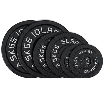 AboveGenius Cast Iron 2-Inch Olympic Weight Plates Set for Strength Training