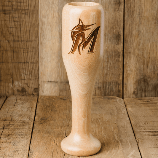Miami Marlins "M" Wined Up® | Baseball Bat Wine Mug