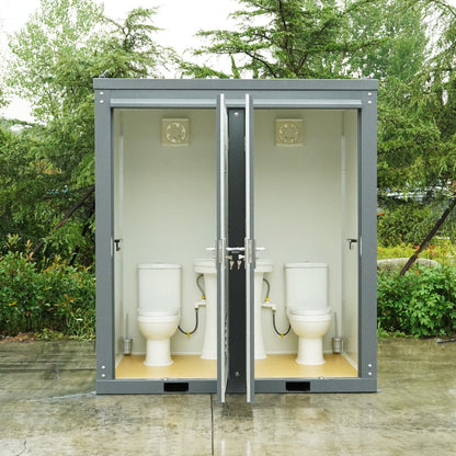 2 Private Toilet Stalls Portable Restroom