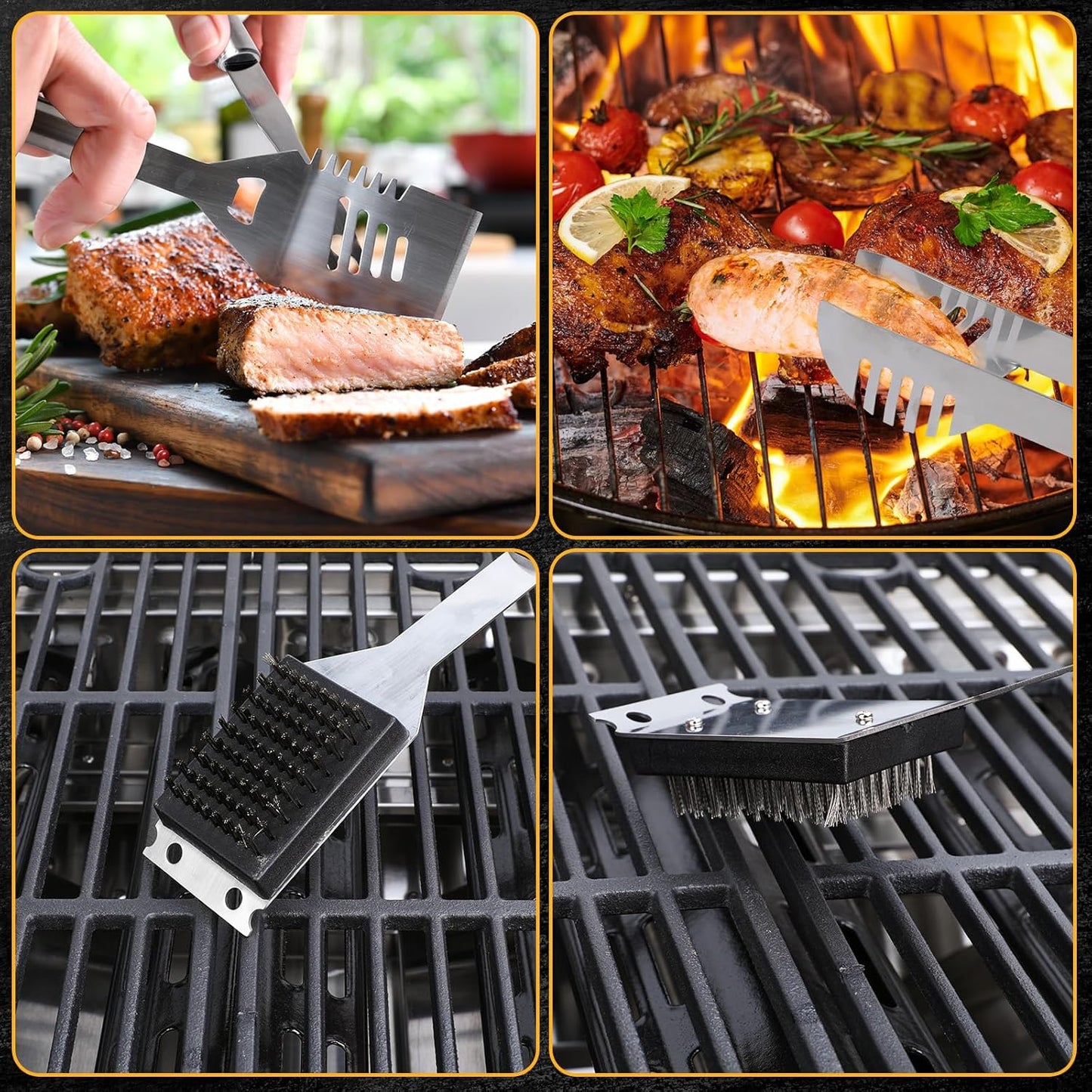 BBQ Tool Grilling Accessories 16-Inch Stainless Steel BBQ Grill Tools