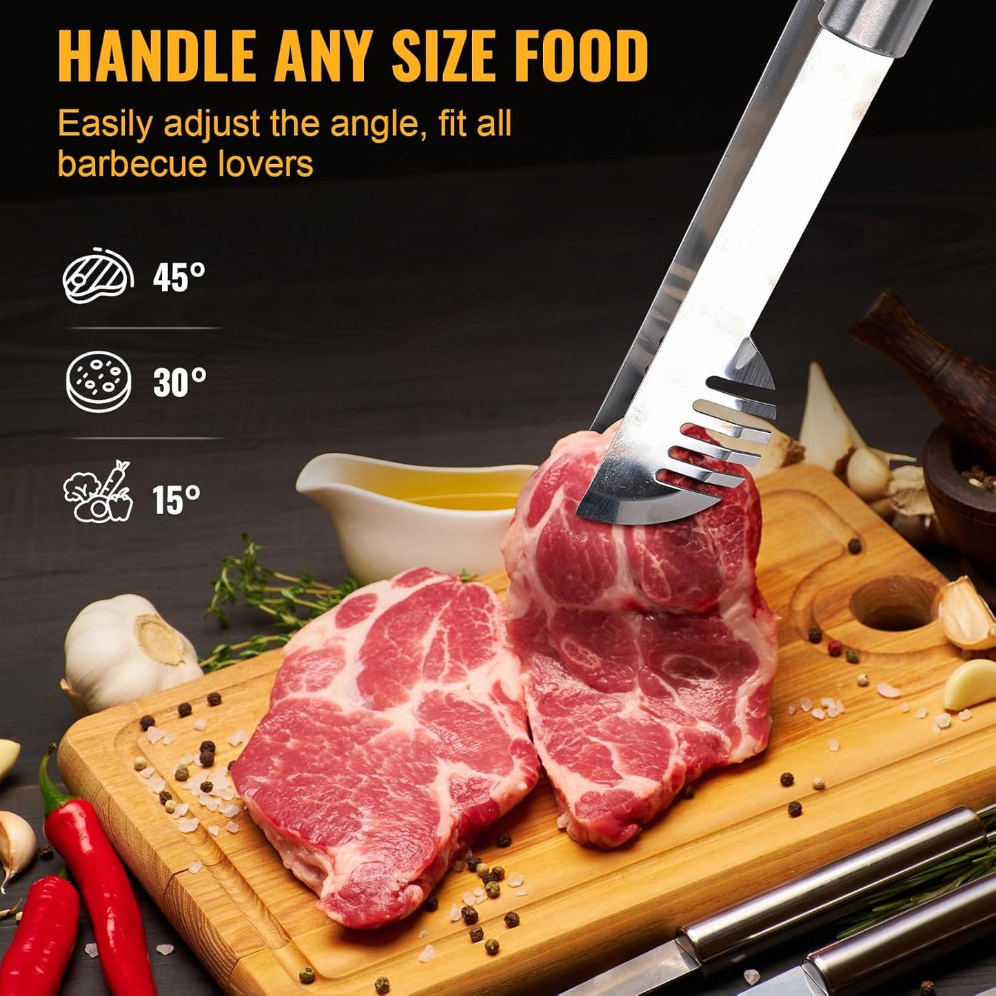 BBQ Tool Grilling Accessories 16-Inch Stainless Steel BBQ Grill Tools