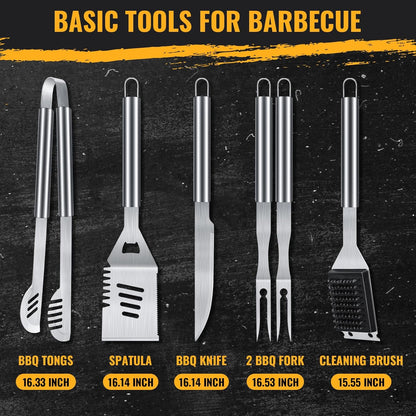 BBQ Tool Grilling Accessories 16-Inch Stainless Steel BBQ Grill Tools
