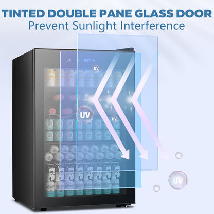 Beverage Refrigerator Wine Cooler 4.5 CU. FT. 145 Can Mini Fridge W58128BH