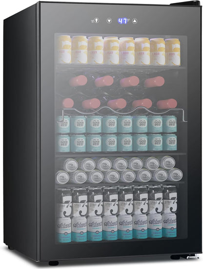 Beverage Refrigerator Wine Cooler 4.5 CU. FT. 145 Can Mini Fridge W58128BH
