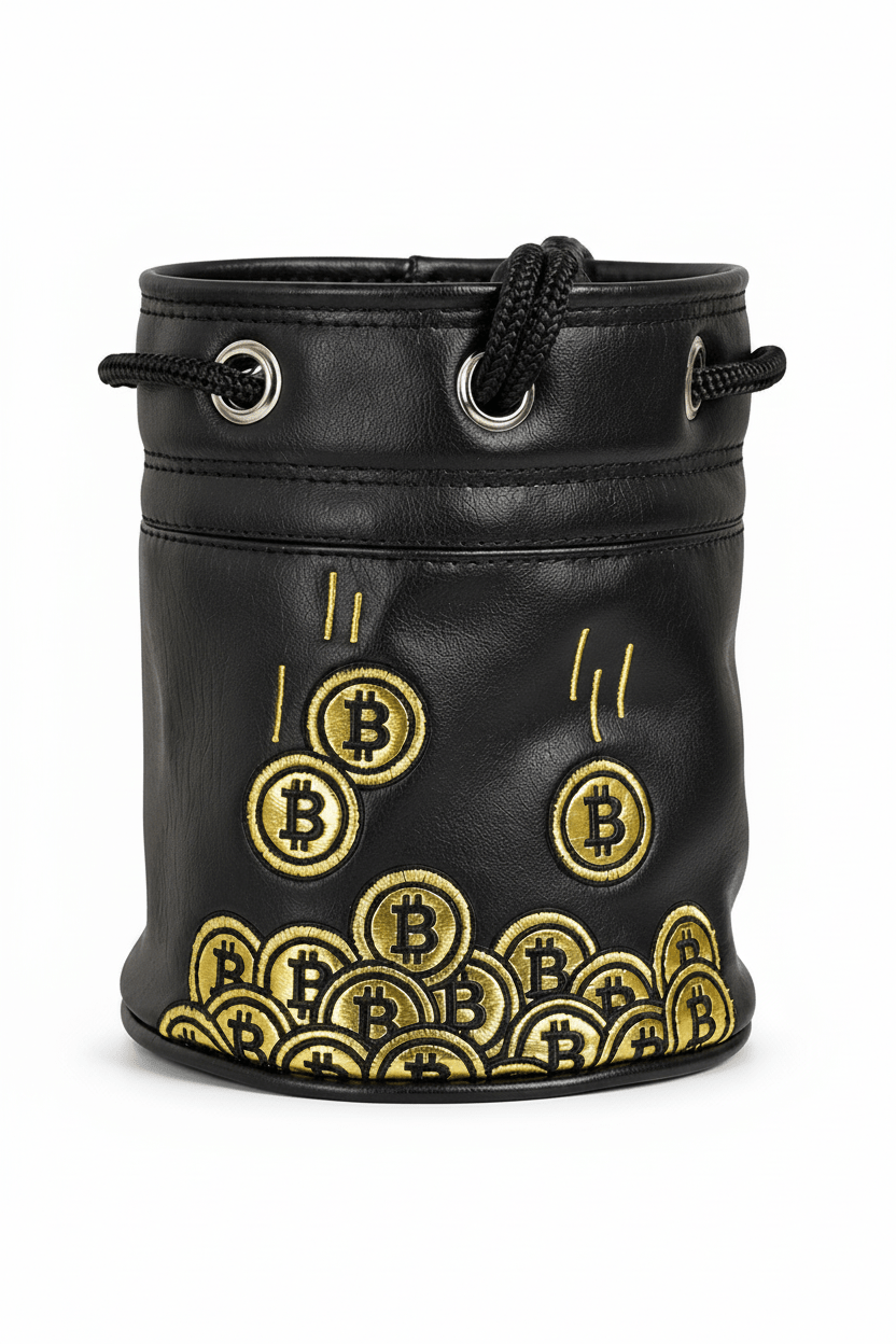 Bitcoin Valuables Barrel Pouch - Golf Bag Coin & Valuables Stash Bag