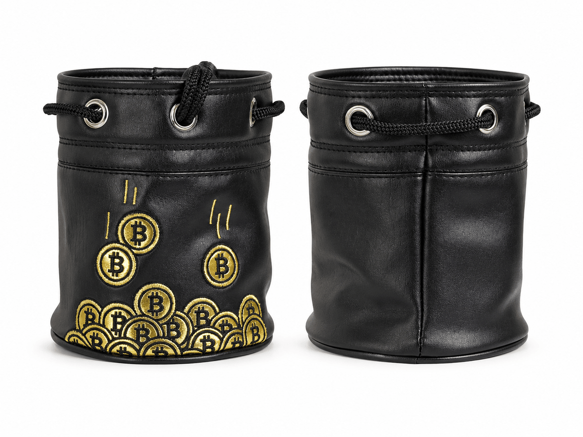 Bitcoin Valuables Barrel Pouch - Golf Bag Coin & Valuables Stash Bag