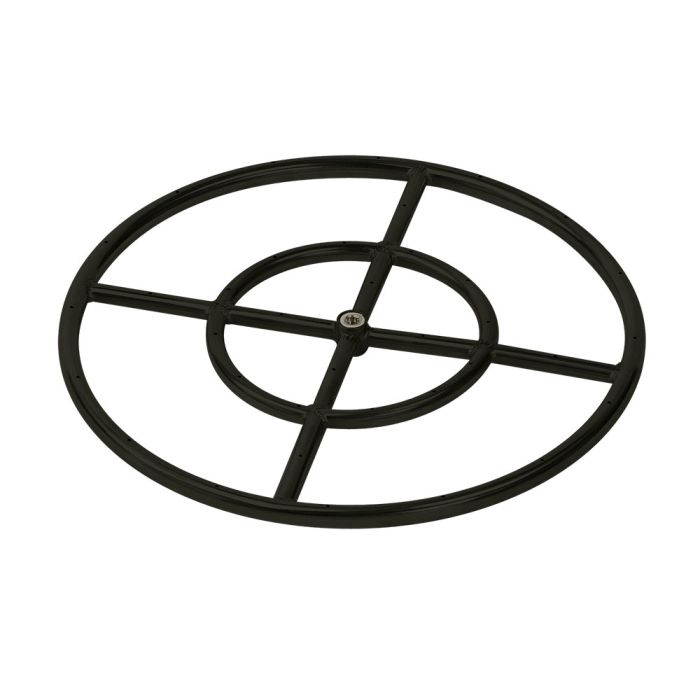 Round Fire Pit Burner - Black Steel