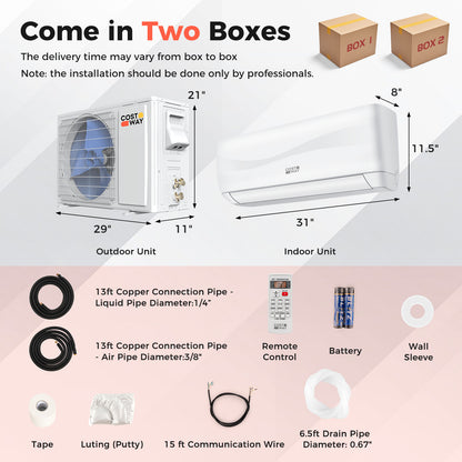 Blast Series 12000 BTU 20 SEER2 115V Ductless Mini Split Air Conditioner