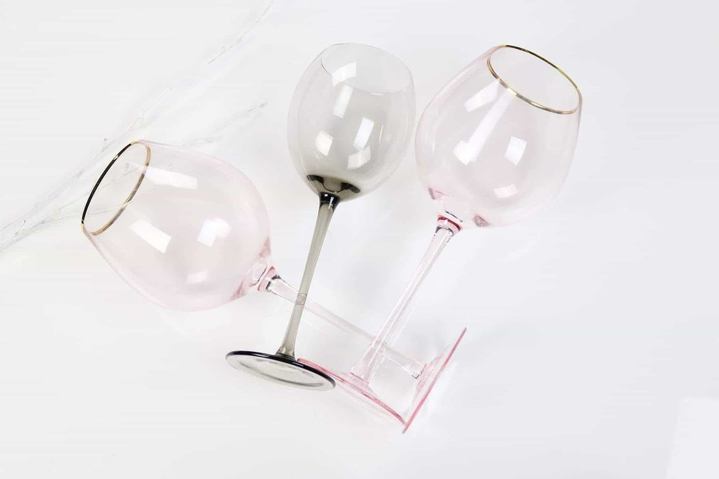 Modern Black Smoke Glass - Set of 4