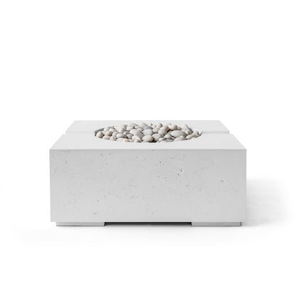 Bravo 32" Square Concrete Fire Pit - Match Lit