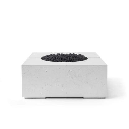 Bravo 32" Square Concrete Fire Pit - Match Lit