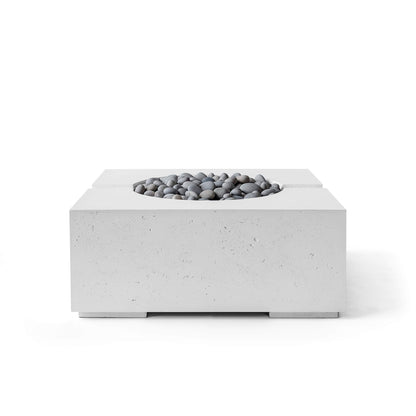 Bravo 32" Square Concrete Fire Pit - Match Lit