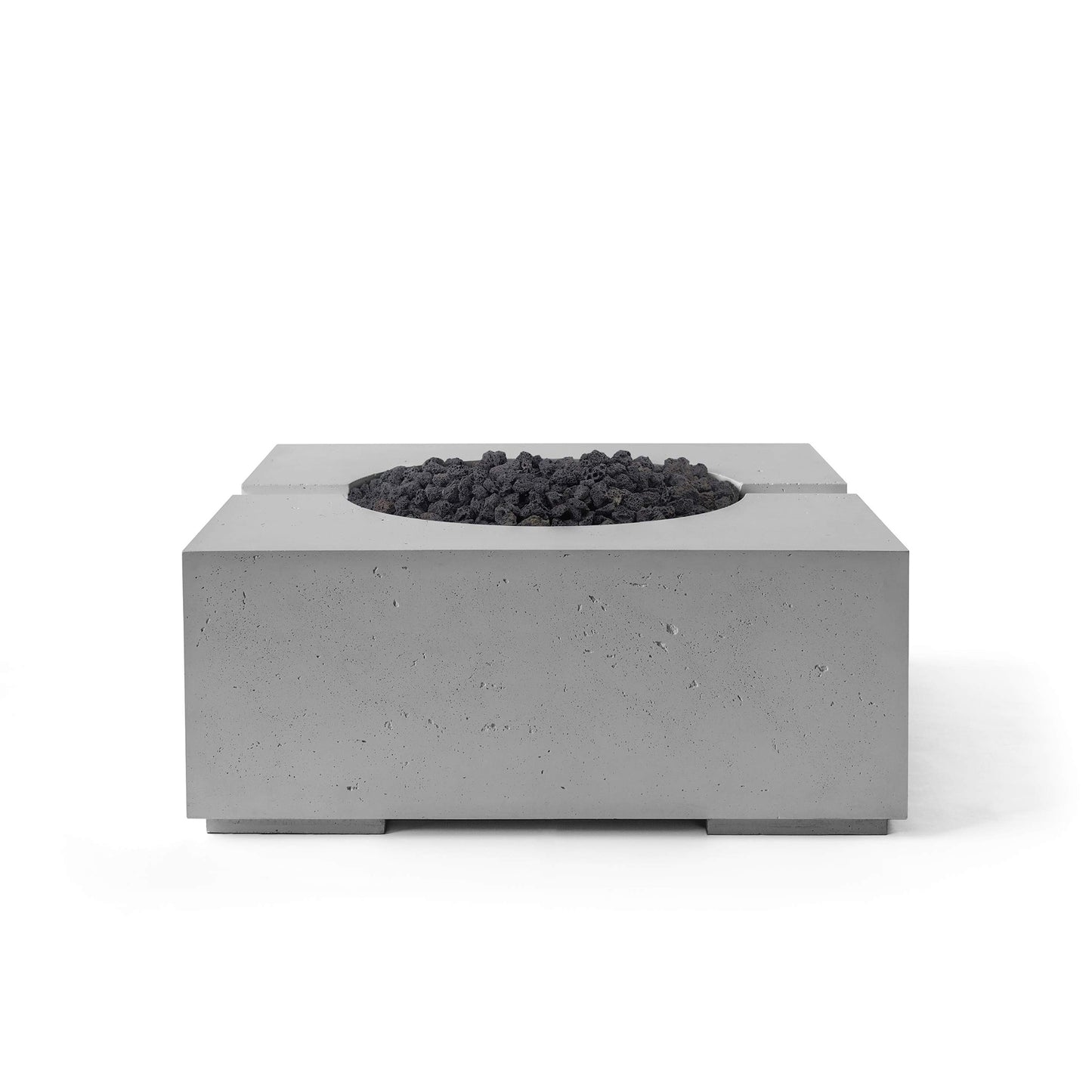 Bravo 32" Square Concrete Fire Pit - Match Lit