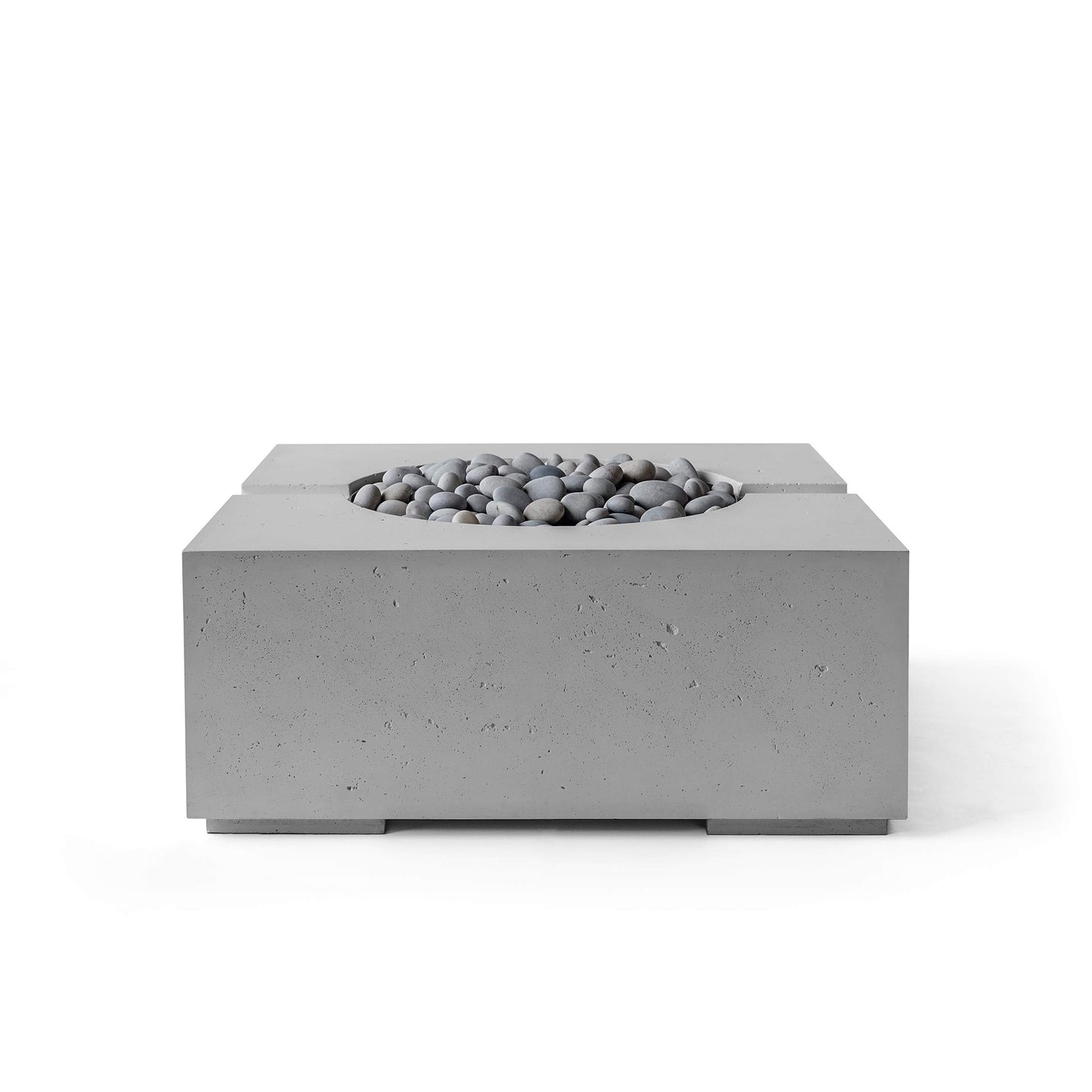 Bravo 32" Square Concrete Fire Pit - Match Lit