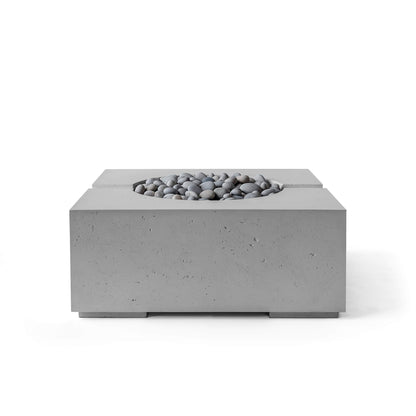 Bravo 32" Square Concrete Fire Pit - Match Lit