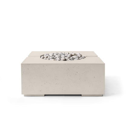 Bravo 32" Square Concrete Fire Pit - Match Lit