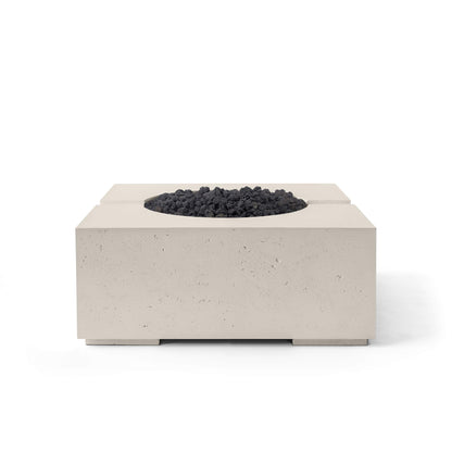 Bravo 32" Square Concrete Fire Pit - Match Lit