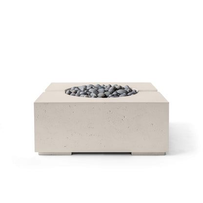 Bravo 32" Square Concrete Fire Pit - Match Lit