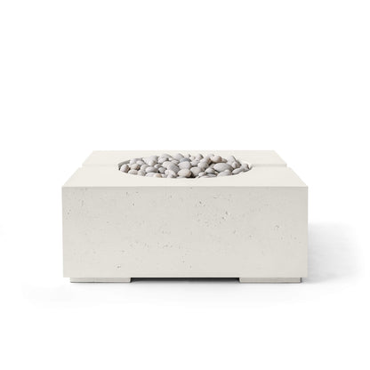 Bravo 32" Square Concrete Fire Pit - Match Lit