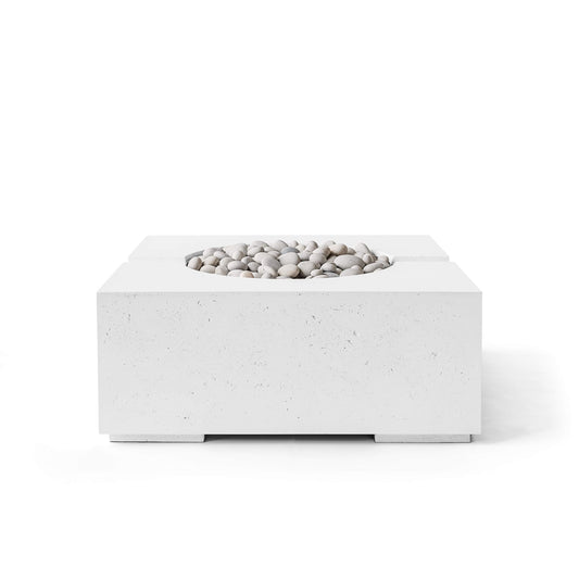 Bravo 32" Square Concrete Fire Pit - Match Lit