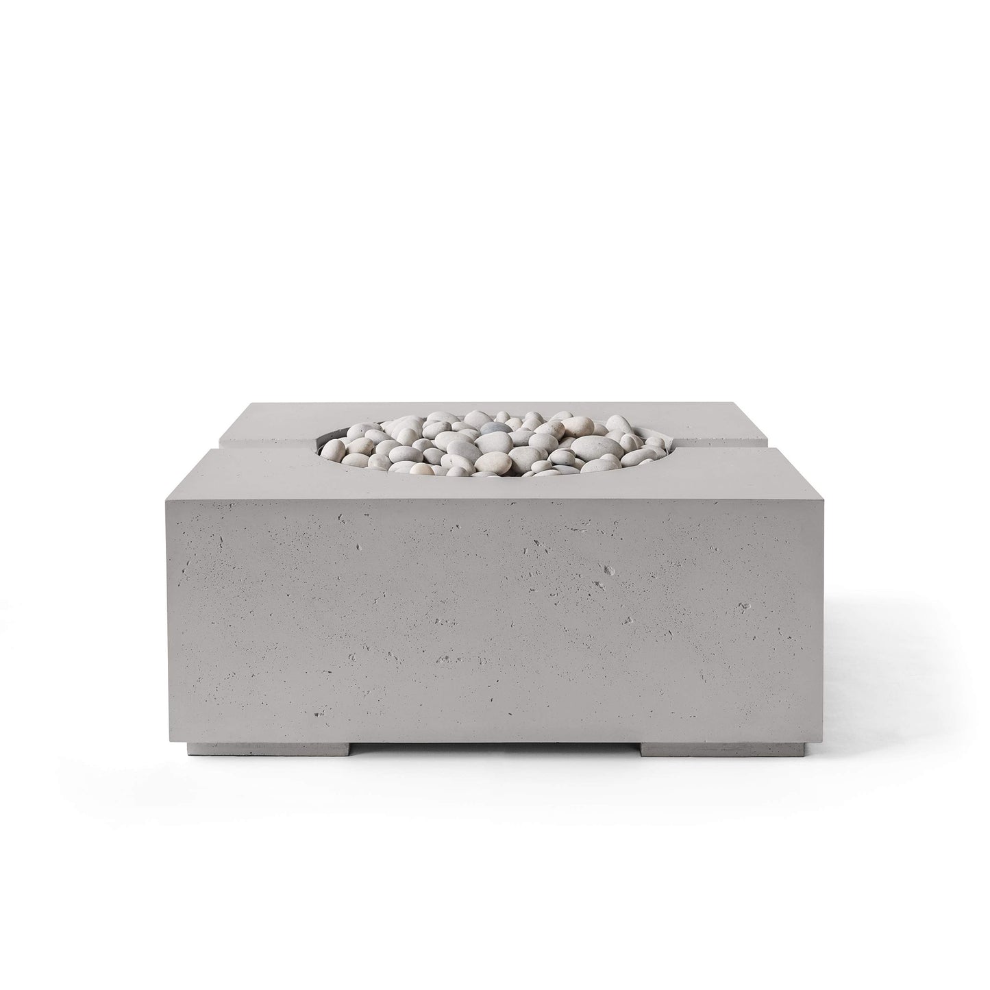 Bravo 32" Square Concrete Fire Pit - Match Lit