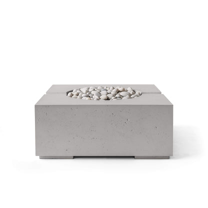 Bravo 32" Square Concrete Fire Pit - Match Lit