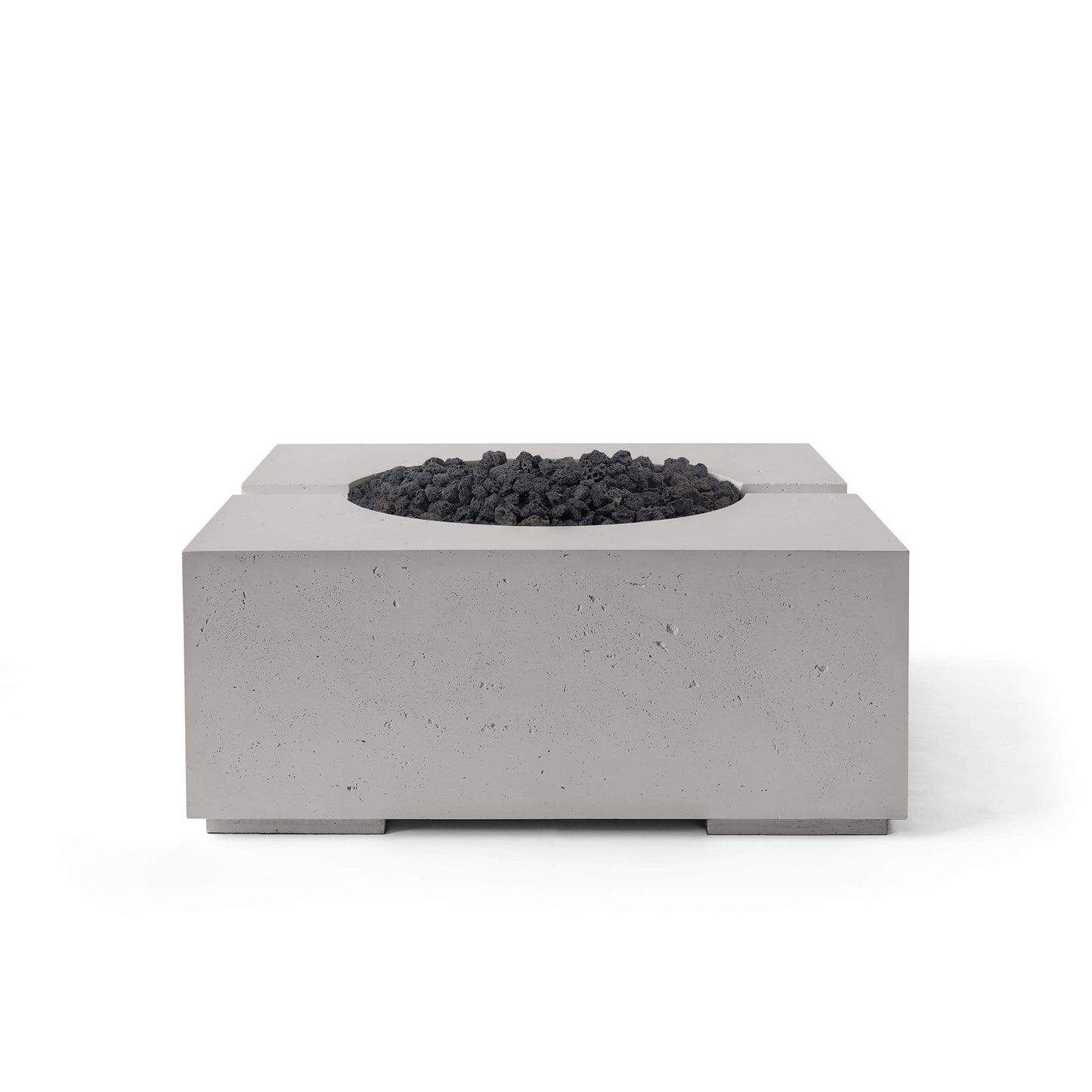 Bravo 32" Square Concrete Fire Pit - Match Lit