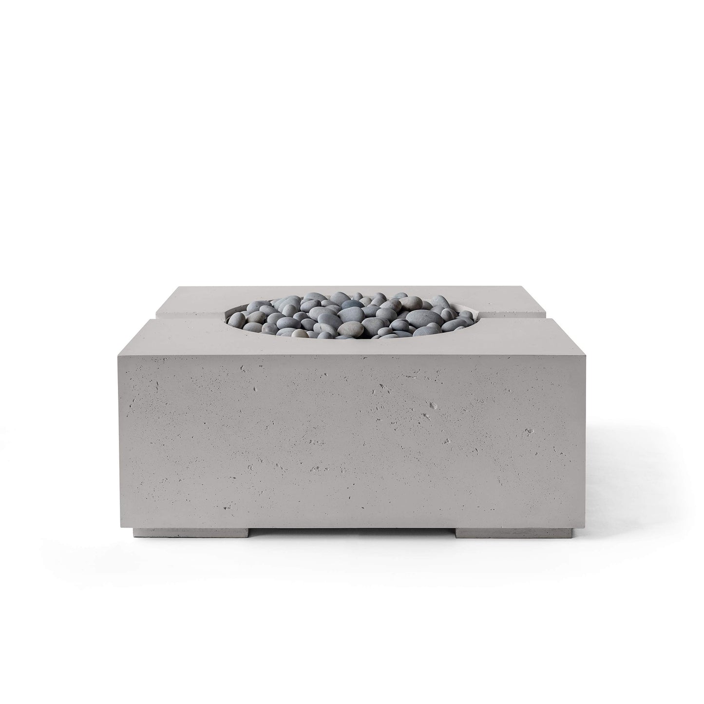 Bravo 32" Square Concrete Fire Pit - Match Lit