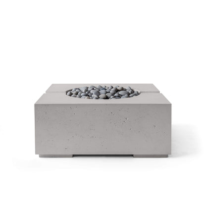 Bravo 32" Square Concrete Fire Pit - Match Lit