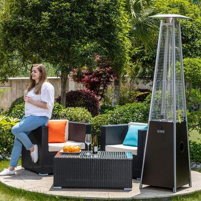 Legacy Heating Commercial Bronze Quartz Glass Tube Patio Outdoor Propane Heater for Backyards, Decks and Restaurants