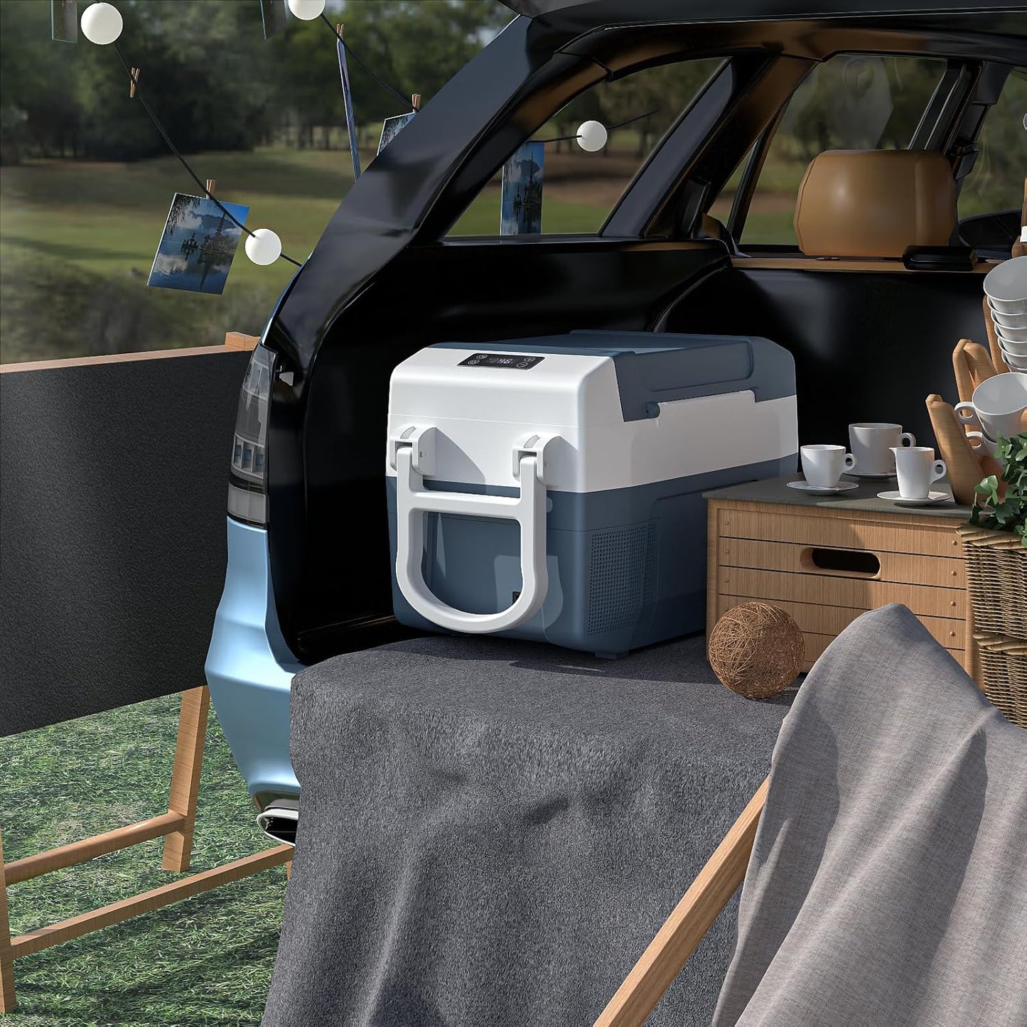 Car Refrigerator 12 Volt Mini Fridge 32 Quart 35L Portable Freezer Electric Cooler Intelligent Control Pan