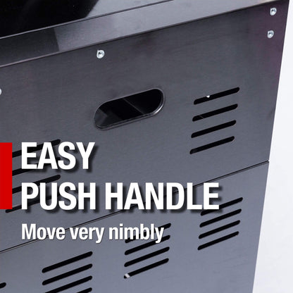 Castelle Flame 85K BTU Outdoor BBQ Kitchen Grill Island with 43-Inch 6-Burner Grill, Wine Fridge, Rotisserie Kit, and Sink