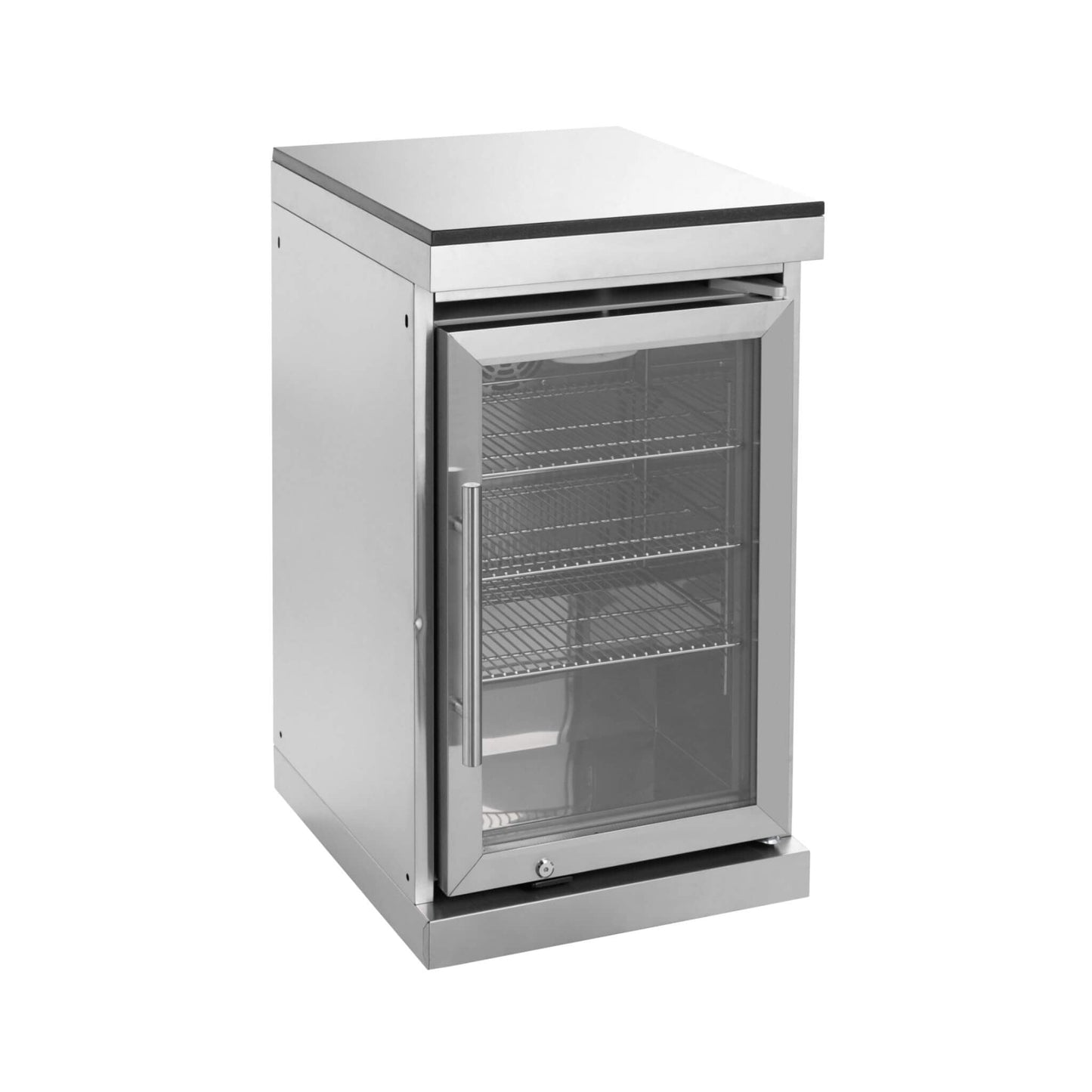 Castelle Flame Capri 96-Inch 6-Burner 85000 BTU Outdoor Kitchen Liquid Propane Grill Island with Fridge