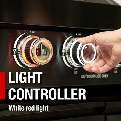 Castelle Flame Premium Black Stainless Steel 4-Burner Gas Grill With Rotisserie Kit